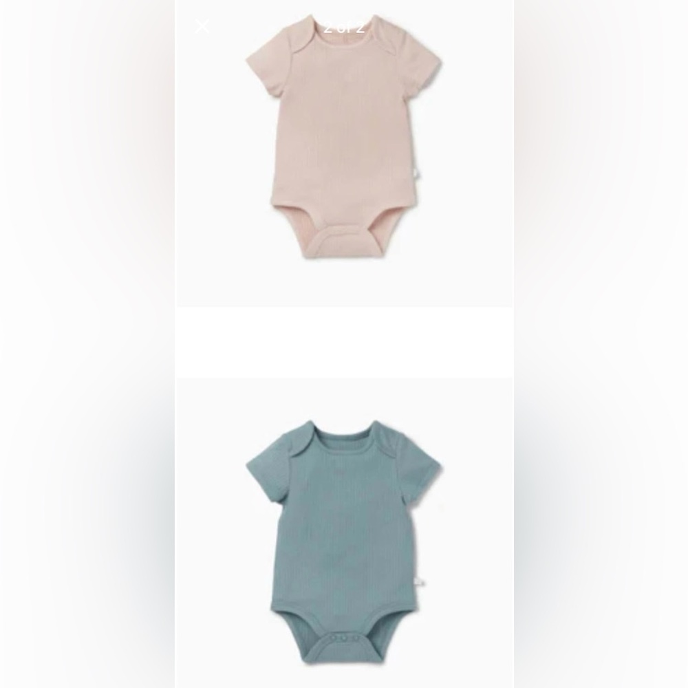 Mori baby 2 Ribbed Short Sleeve Bodysuit size 6-9 months